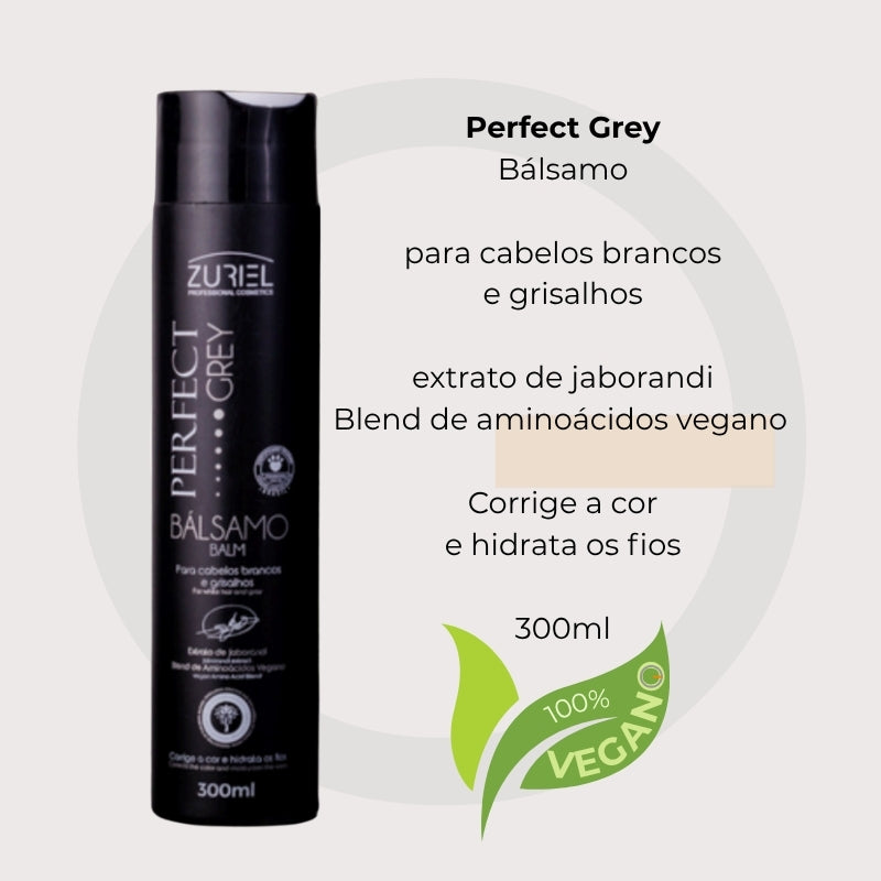 Perfect Grey - Bálsamo matizador para cabelos brancos, grisalhos e loiros - 300ml