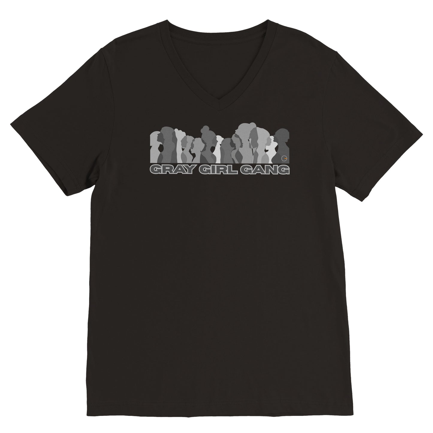Gray Girl Gang II - Camiseta premium com gola V