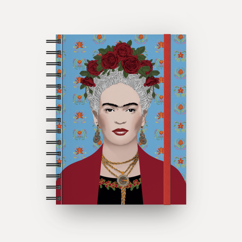 Caderno Frida Gris com espiral (Frete Grátis)