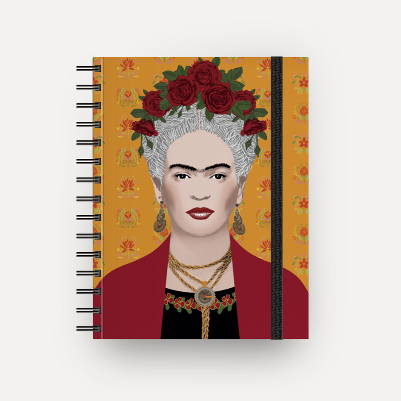 Caderno Frida Gris com espiral (Frete Grátis)