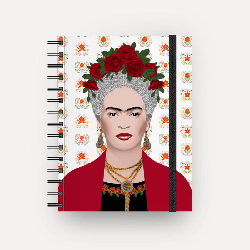 Caderno Frida Gris com espiral (Frete Grátis)
