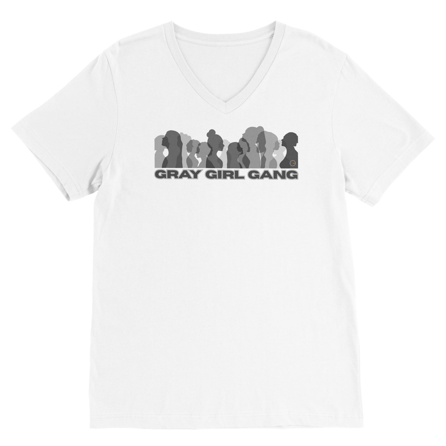 Gray Girl Gang II - Camiseta premium com gola V