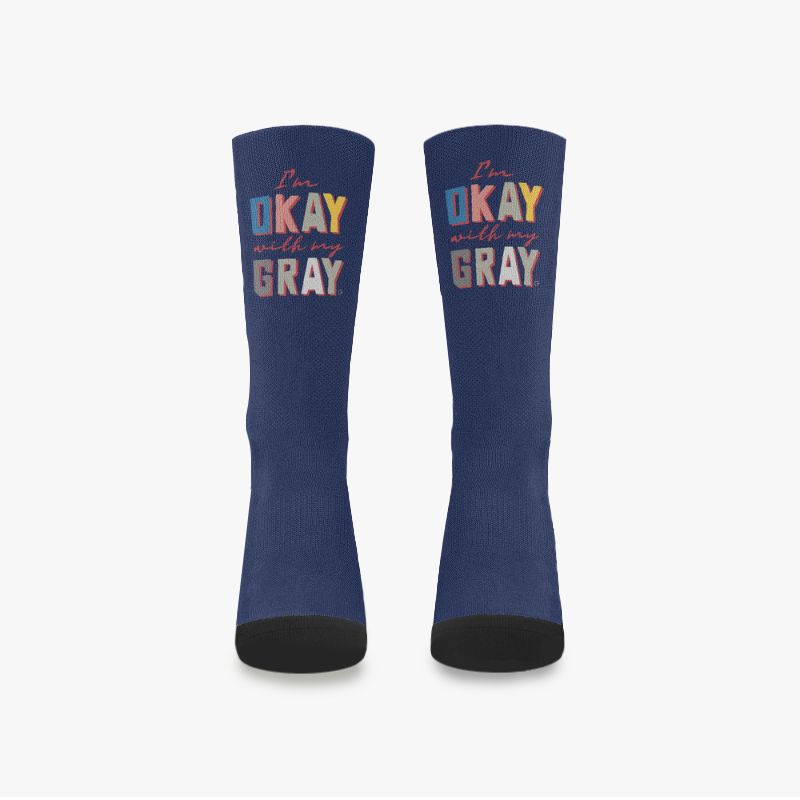 I'm OKAY with my GRAY - Meias (Frete Grátis)