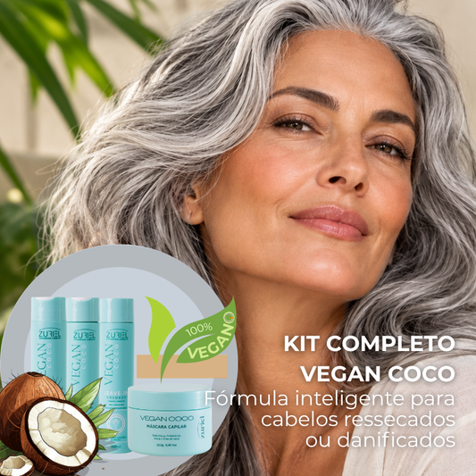 VEGAN COCO - KIT COMPLETO Shampoo, máscara, condicionador e finalizador