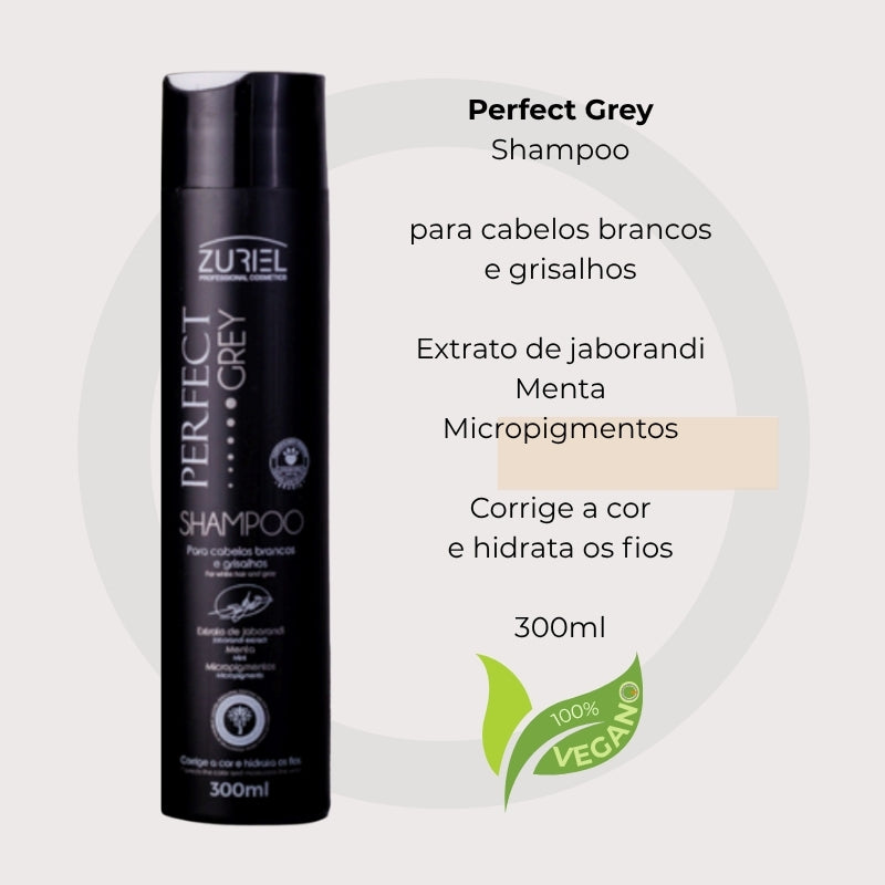 Perfect Grey - Shampoo matizador para cabelos brancos, grisalhos e loiros - 300ml