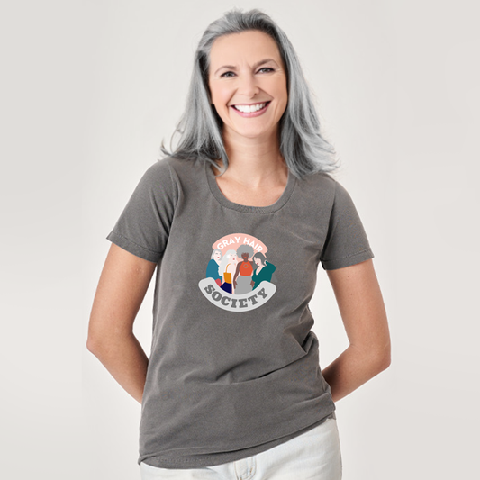 Gray Hair Society - Camiseta Estonada Feminina (Frete Grátis)