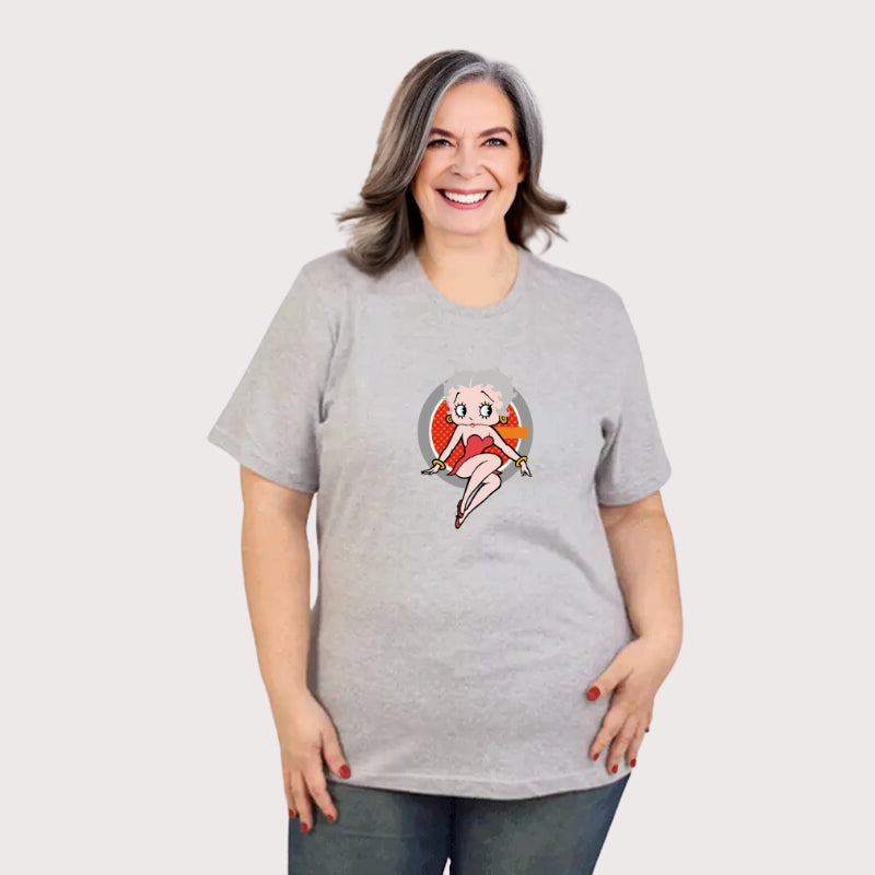 Betinha Gris - Camiseta Plus Size (Frete Grátis)