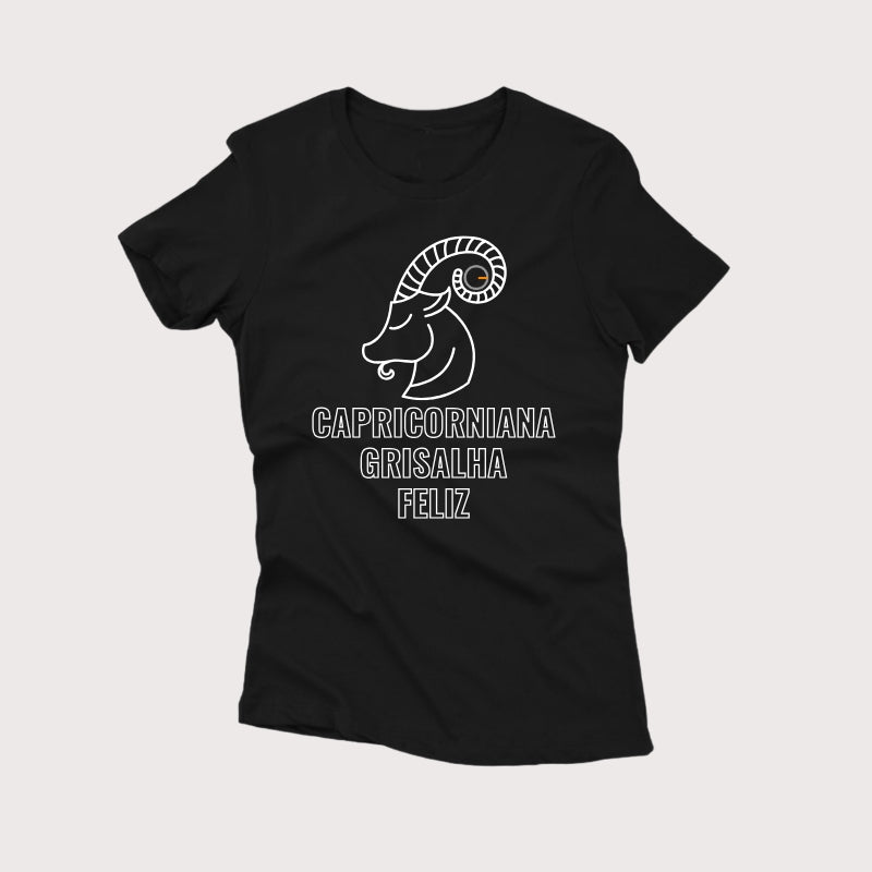 Signos - Grisalha Feliz - Camiseta Premium Feminina (Frete Grátis)