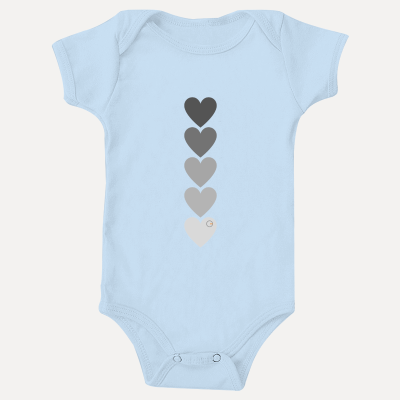 Gray Hearts - Body para bebês