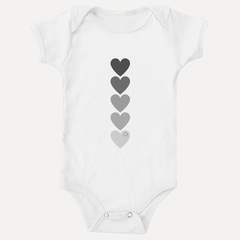 Gray Hearts - Body para bebês