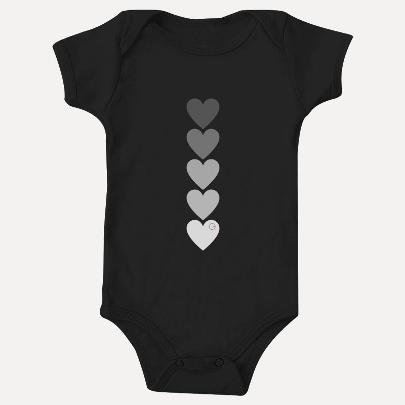 Gray Hearts - Body para bebês