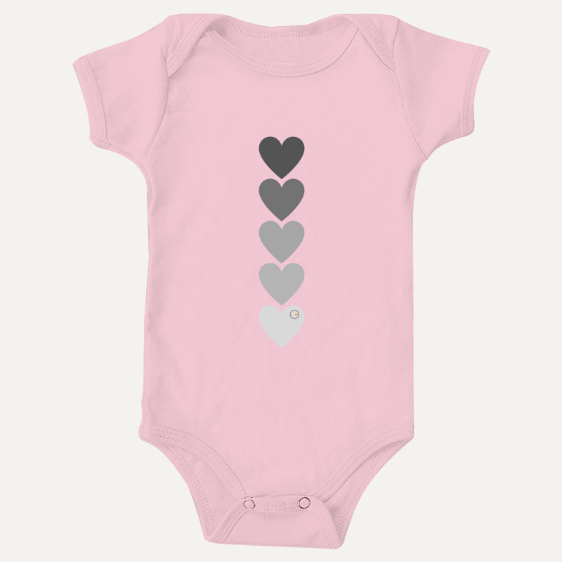 Gray Hearts - Body para bebês