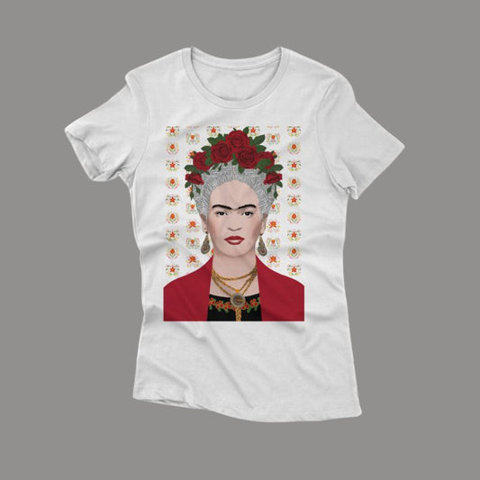 Frida Gris - Camiseta Premium Feminina (Frete Grátis)