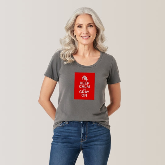 KEEP CALM AND GRAY ON - Camiseta Estonada Feminina