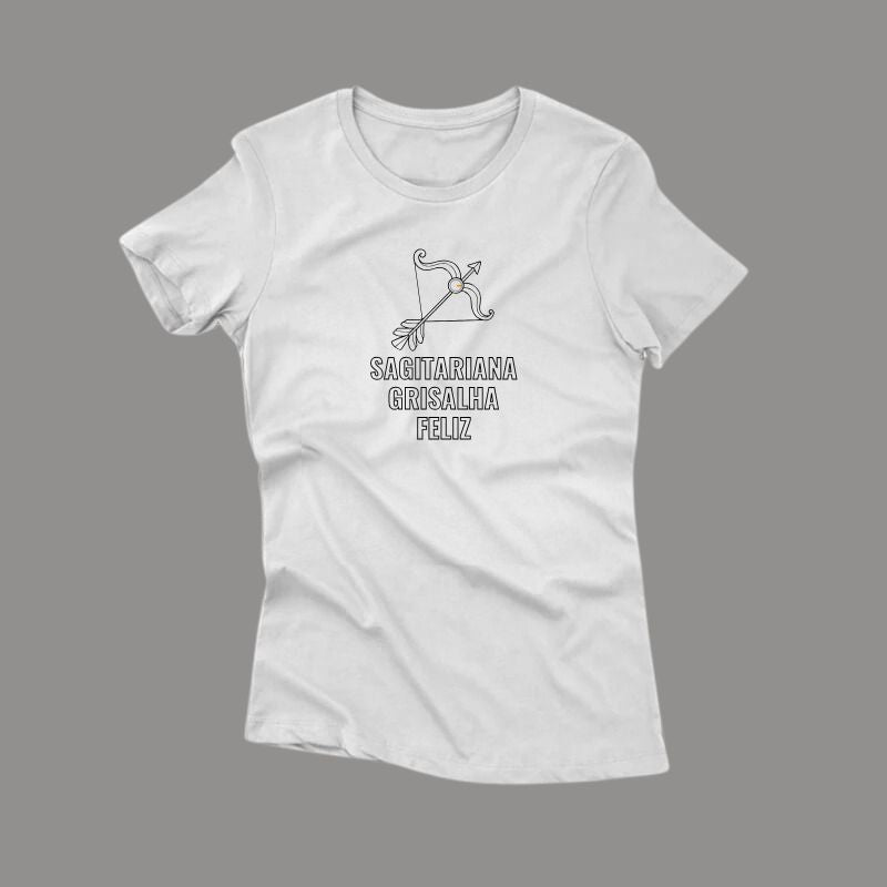 Signos - Grisalha Feliz - Camiseta Premium Feminina (Frete Grátis)
