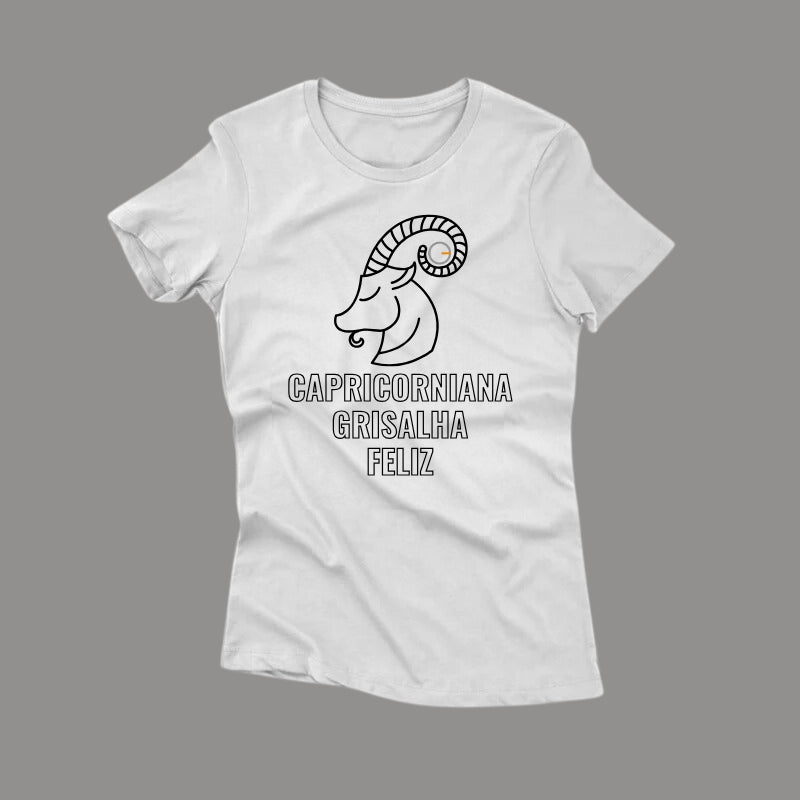 Signos - Grisalha Feliz - Camiseta Premium Feminina (Frete Grátis)